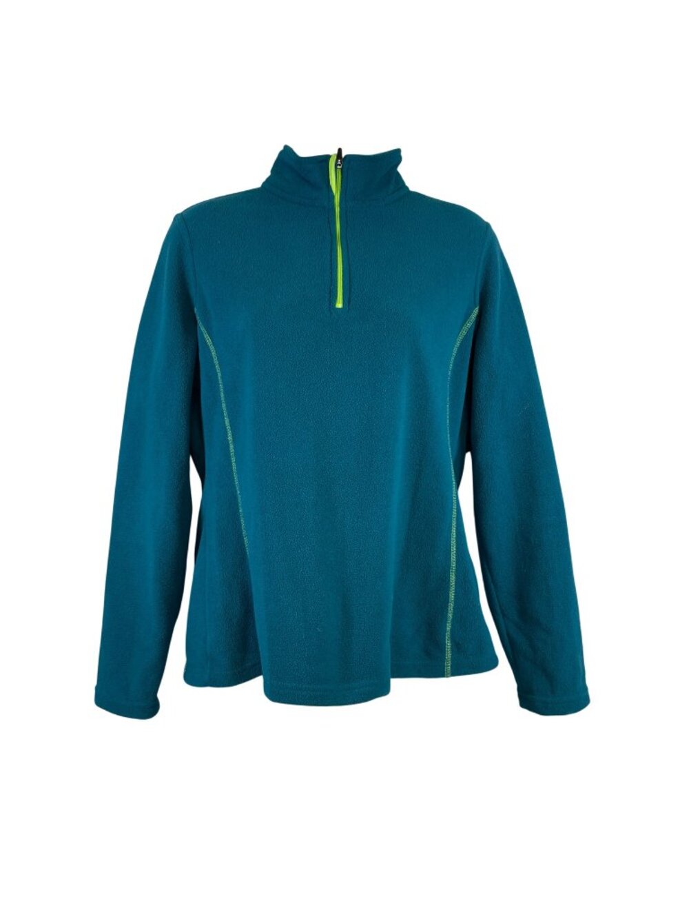 Champion Womens 1/4 Zip Fleece Pullover Teal Green Small Long Sleeve Polyester